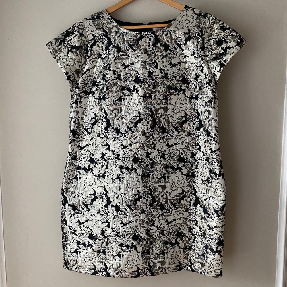 Gold Metallic Jacquard Dress